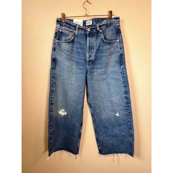 NEW NWT Citizens of Humanity Ayla Raw Hem Crop Jean in Solano Size 29 - Picture 2 of 5